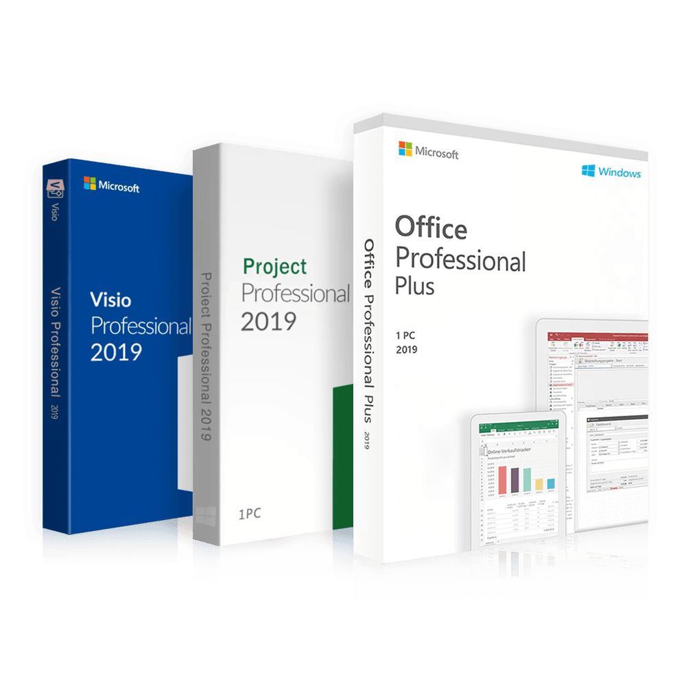 Microsoft Office 2019 Professional Plus + Project 2019 Professional + Visio 2019 Professional | Black Friday | 3 logiciels pour le prix d'un